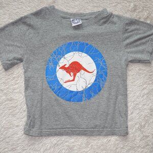 Boys Size 6 Australia Kangaroo Gray Short Sleeve T-Shirt